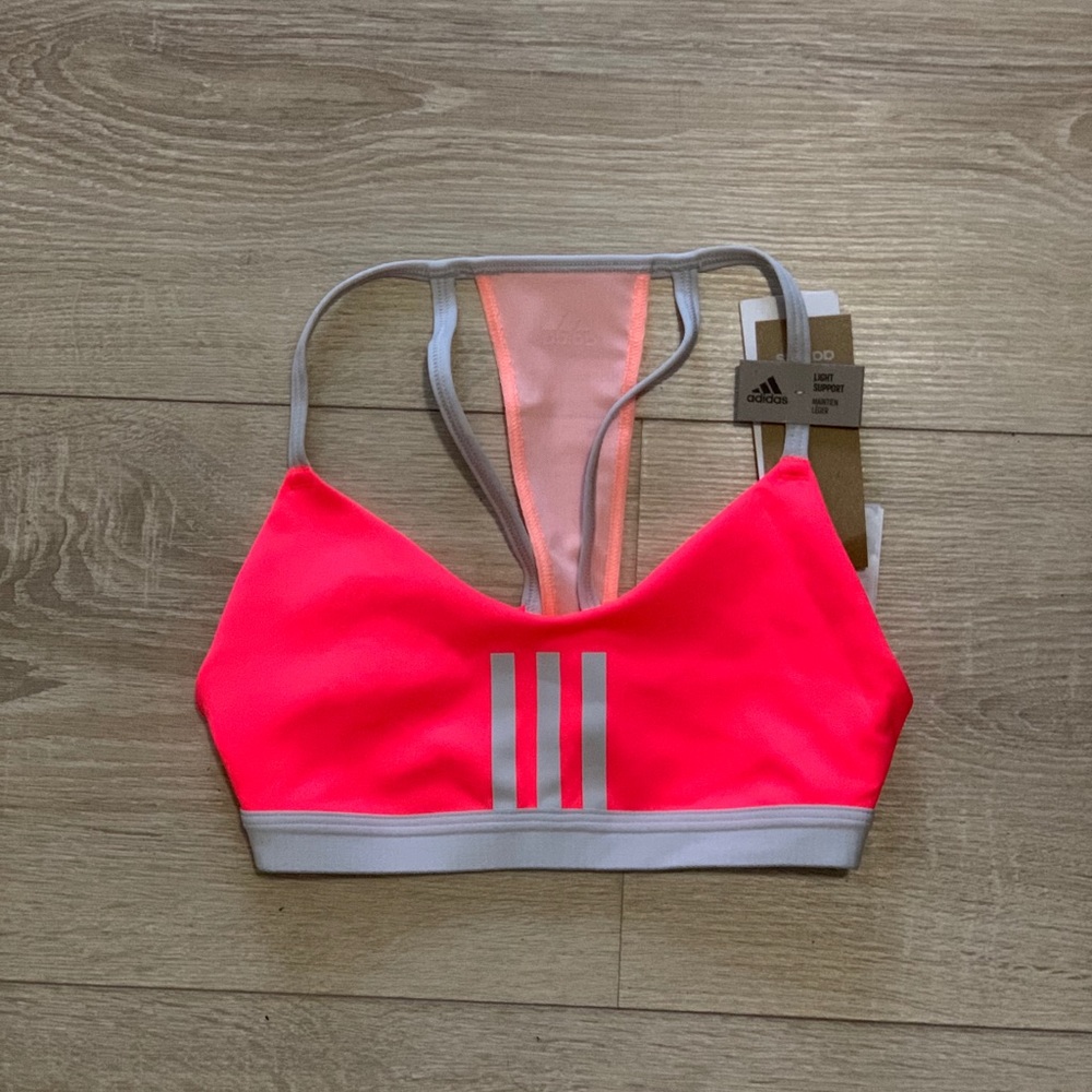Adidas All Me 3-Stripes Mesh Bra (pink neon)